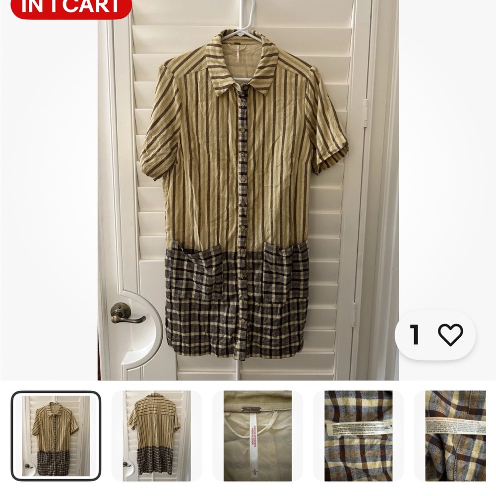 Free People Striped and Plaid ladies dress
